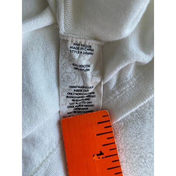 Soft Surroundings White Tunic Shirt Top Long Sleeves Large Zipper Statement - Picture 10 of 14